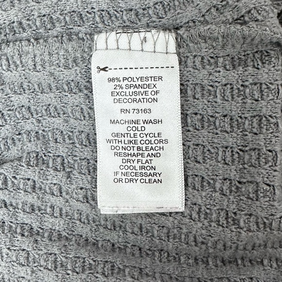 Cupio Waffle Knit Hoodie Top Women’s Size Medium Gray - Picture 5 of 5